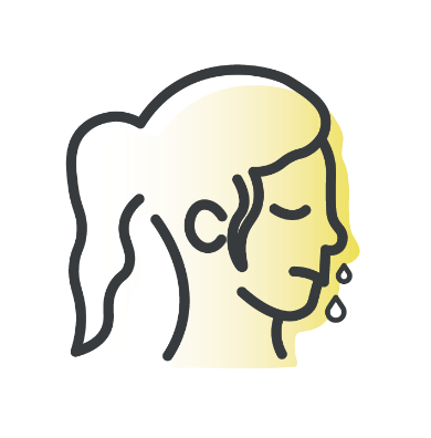 Icon of a human head with a runny nose, indicating Congestion or runny nose as a symptom of COVID-19.